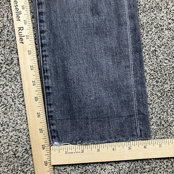 Mother Jeans Womens 26 The Scrapper Cuff Ankle Fray Distressed Black Fade USA - Picture 8 of 13